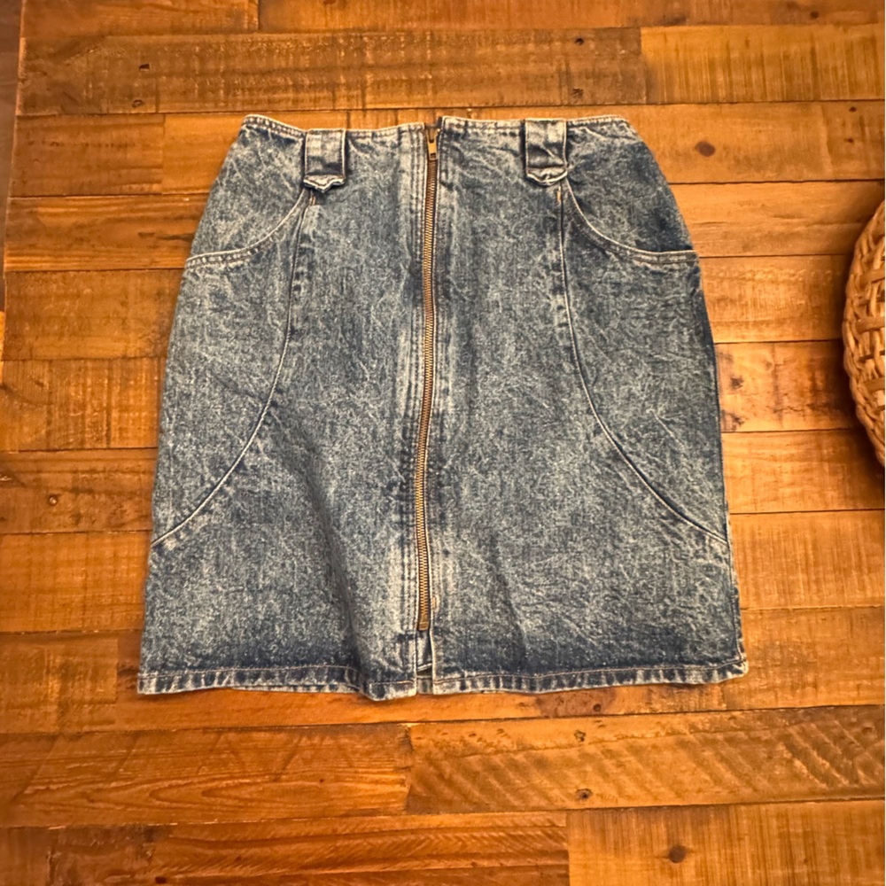 VINTAGE‎ Acid Wash Denim Skirt
